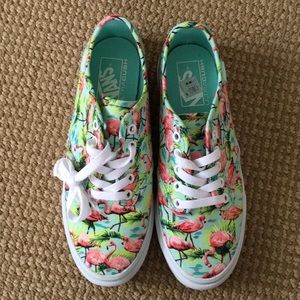 Flamingo Print Lace Up Vans